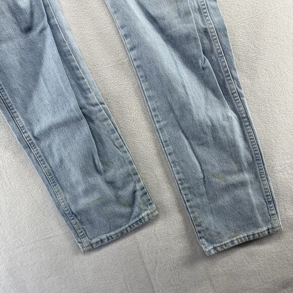 Vintage Wrangler Fits 30x33 Blue Light Wash Cowboy Rancher Straight Western Y2K - Picture 8 of 13